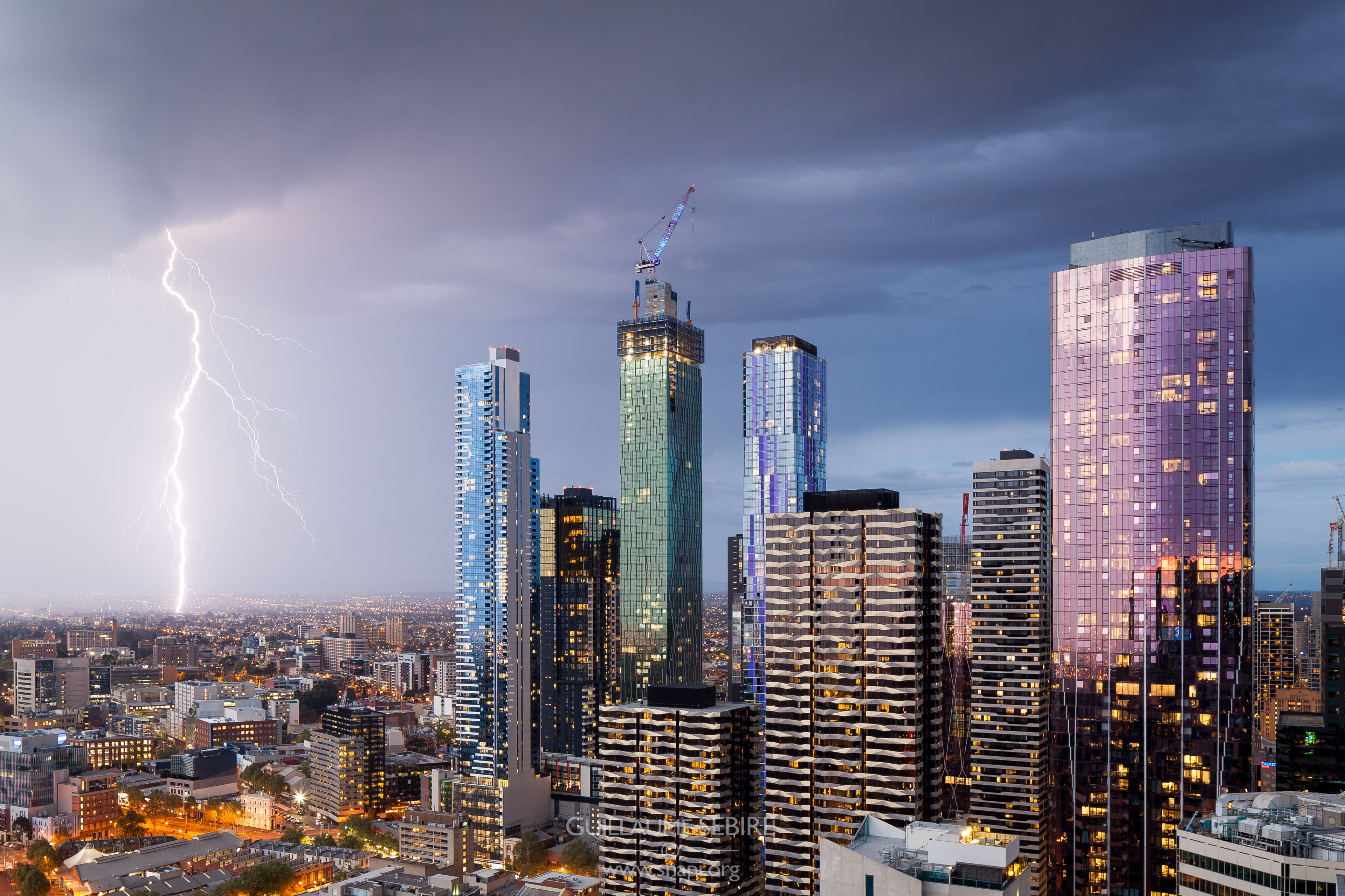 Lightning bolt over Melbourne