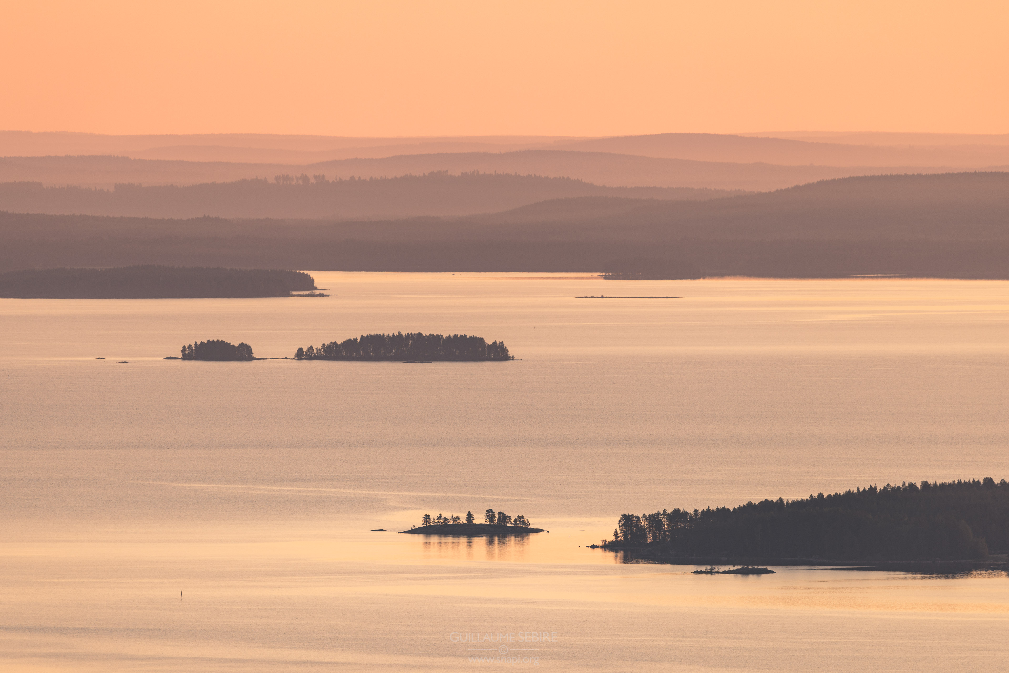 Golden sunrise hues, Lake Pielinen, Koli National Park, Finland